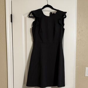 Loft Black Sleeveless flutter sleeve Dress size 2